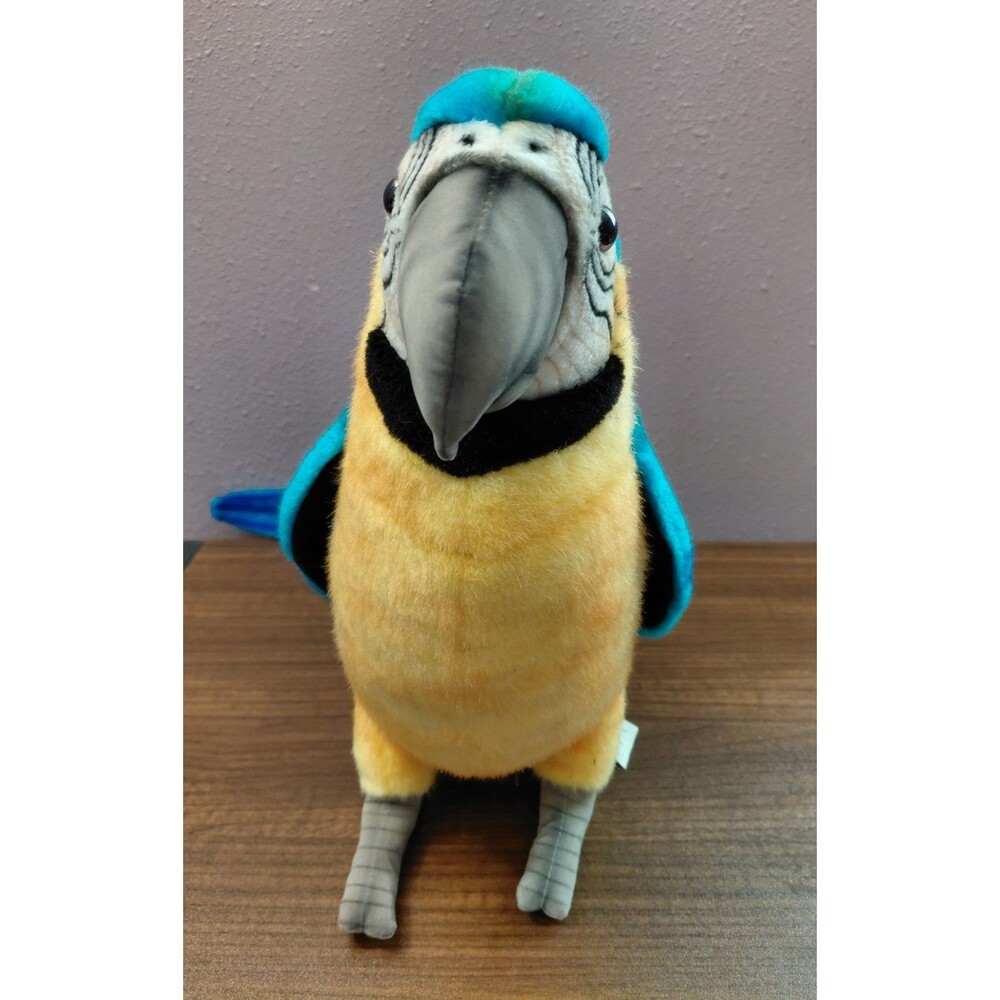 Vtg 2000 Hansa Thomas Boland Co Blue Macaw Parrot Plush Stuffed Animal - Picture 5 of 9